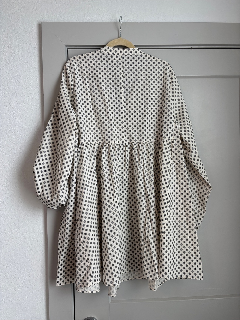 Cream Polka Dot Babydoll Dress - Picture 2 of 6